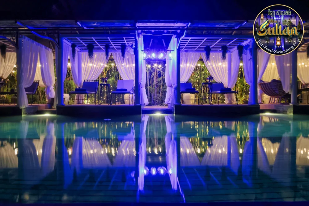 Extérieur nuit villa Kampot - Villa Sultan