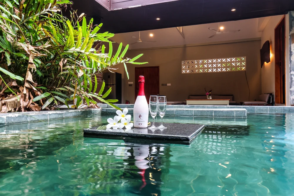 Vue piscine privée villa Kampot - Villa Naya